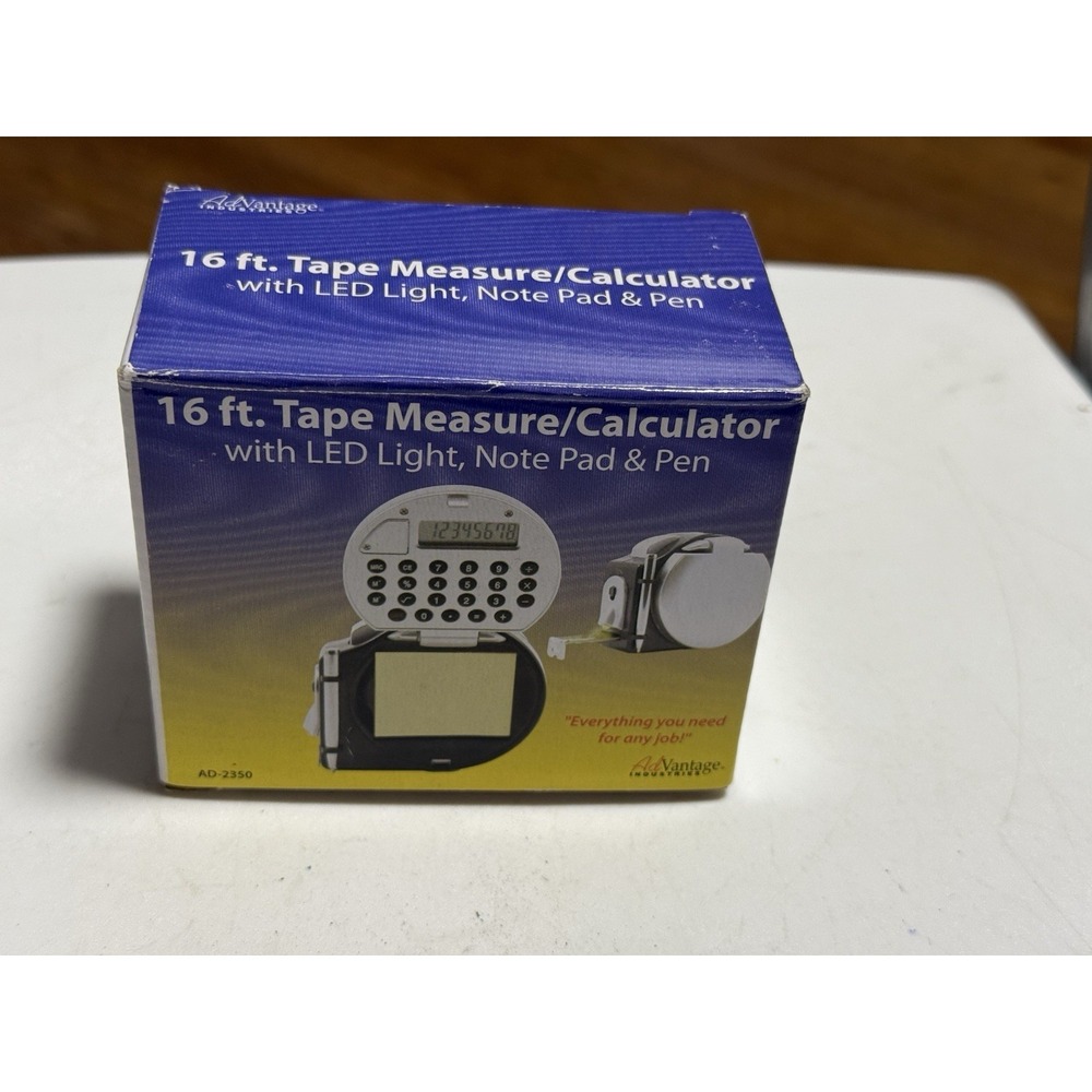 Advantage 16ft. Tape Measure/calculator With Led Light , Note Pad And Pen